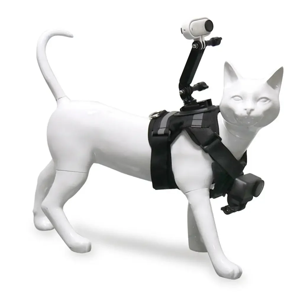 1pcs Pet Cat Vest Photo Stand For Action For Cameras Pet Vest Photo Stand First-person Dual-camera Cats Black Accessories view 3