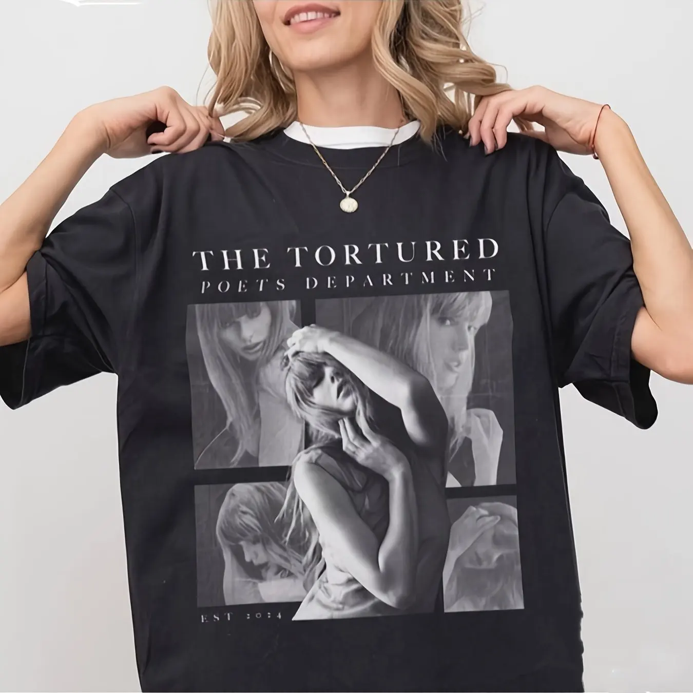 TTPD Music Band Graphic T-Shirt  Unisex Loose Fit Heavyweight Cotton T-Shirt with Album Art Print Pure Couple Summer T-Shirt