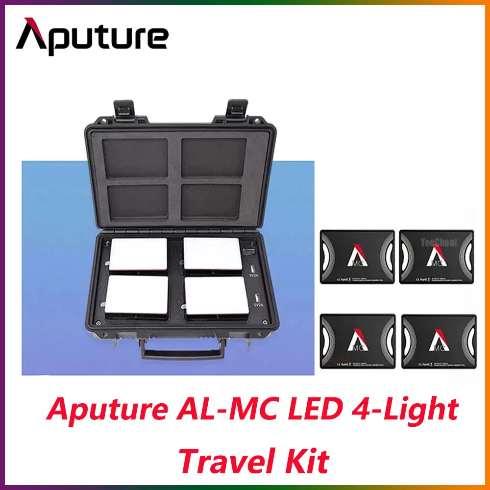 

Aputure AL-MC LED 4-Light Travel Kit 5W RGB 3200-6500K Rechargeable Video Pocket Lighting with Carrying Box