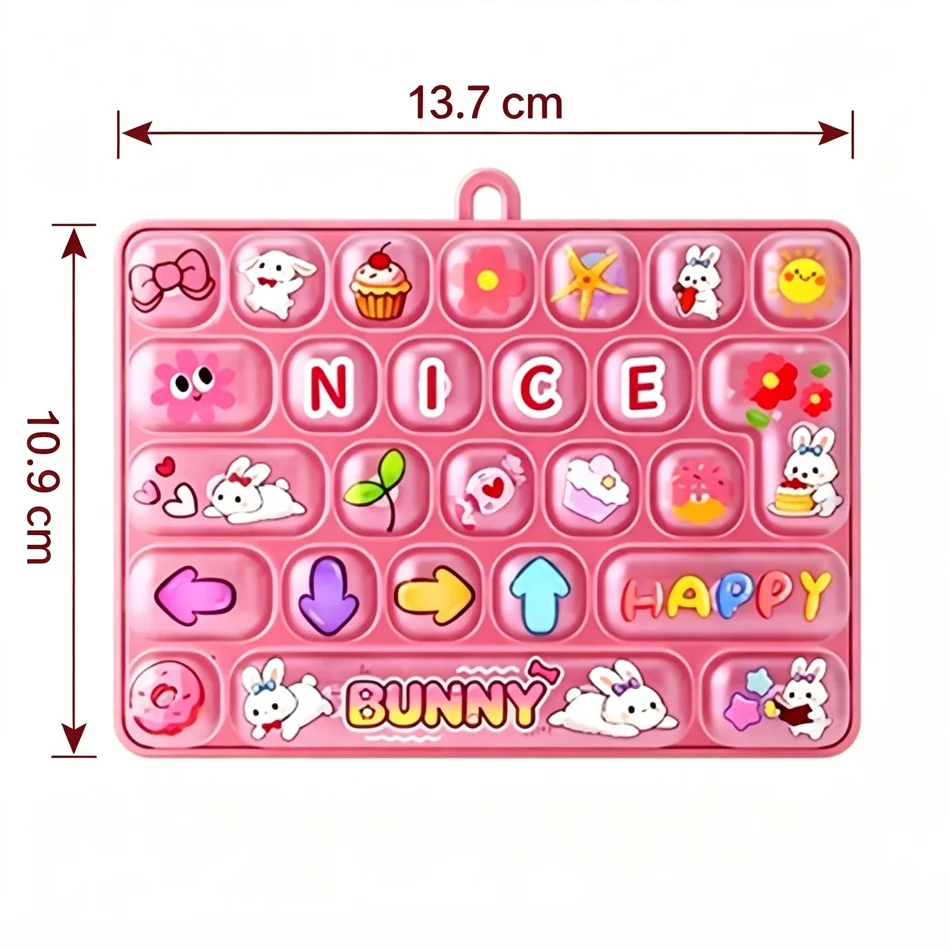 26Grid Keycap Clicker Anti Stress Fidget Keyboard Keychain Decompression Button Cartoon Hand Relax Party Favor Gift 26구 키캡 키링