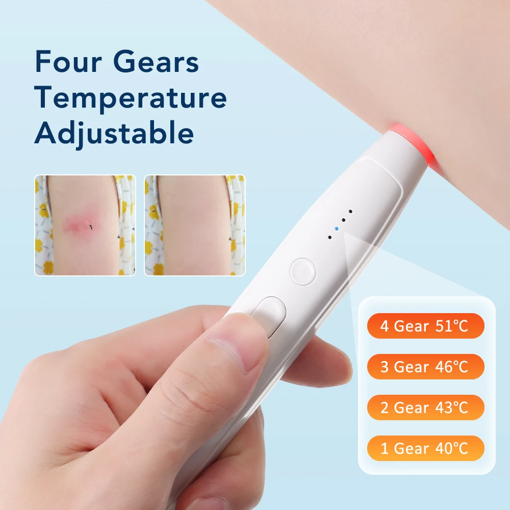 Portable Mosquito Insect Bite Relieve Itching Pen Rechargeable Bug Insect Bite Itch Relief Heat Pen for Camping Outdoor Children