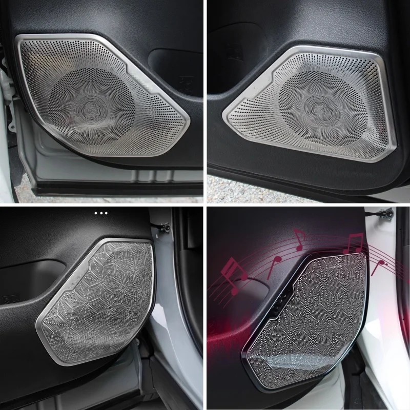 

Accessories Door Speaker Audio Loudspeaker Decoration Cover Trim Car Style For Toyota RAV4 RAV 4 XA50 2019-2023 Stainless Steel