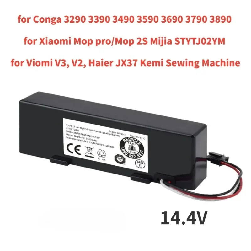 New 3500mAh Rechargeable Battery for Conga 3290 3390 3490 3590 3690 3790 3890 Sweeping Mopping Robot 14.4V Vacuum Cleaner