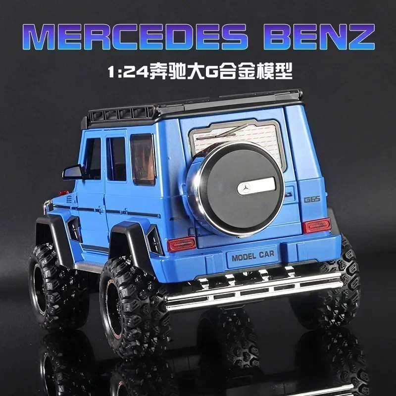 1:24 Mercedes BIG G G63 Diecast Metal Alloy Model car Sound Light Pull Back With Spray Kids Toy Gift Collection A522