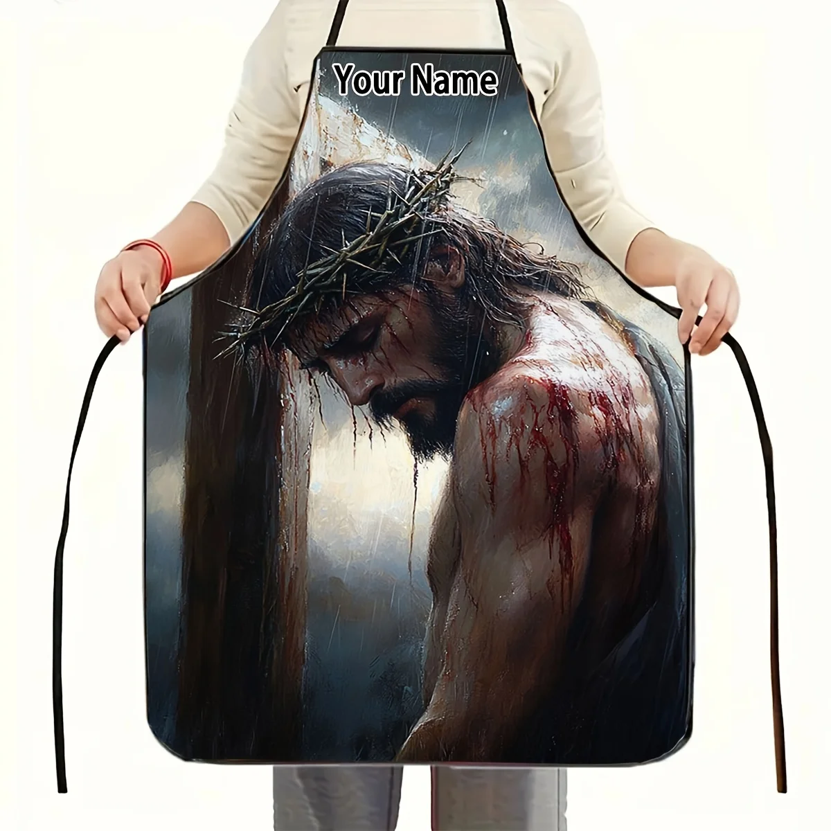 

Фартук с распятием Иисуса, подходящий для приготовления пищи, выпечки и украшения дома.