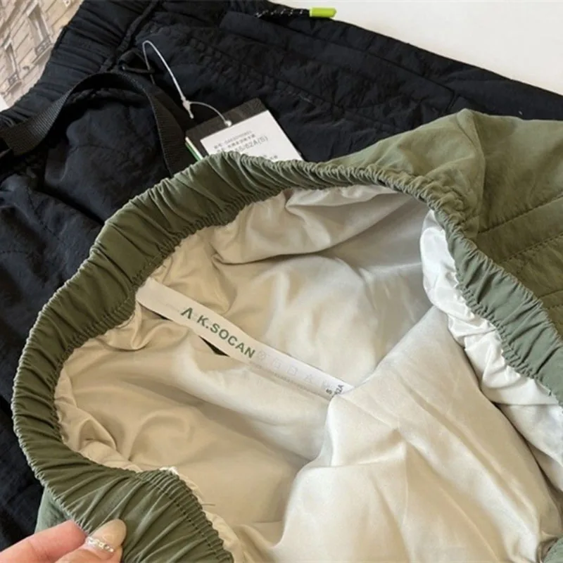 Frühling Herbst Winter Neue Mode Halblangen Rock für Frauen Im Freien Warm Kalt Beweis Rock Vielseitig Grün Schwarz A-linie Rock