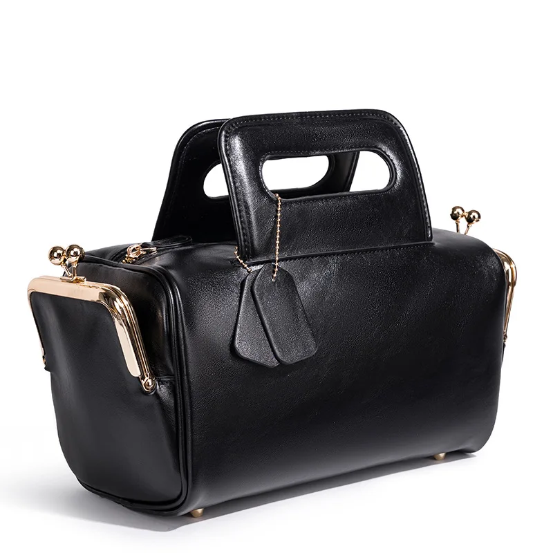 Light luxury simple handbag women's new commuter messenger small square bag versatile cowhide textured shoulder bag