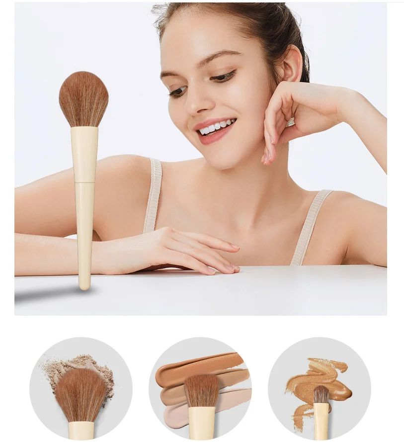 10 قطعة مجموعة فرش الماكياج العلامة الخاصة يشكلون فرشاة رمش عينيه الأساس فرشاة لمساحيق التجميل بالجملة البني 10 مجموعات