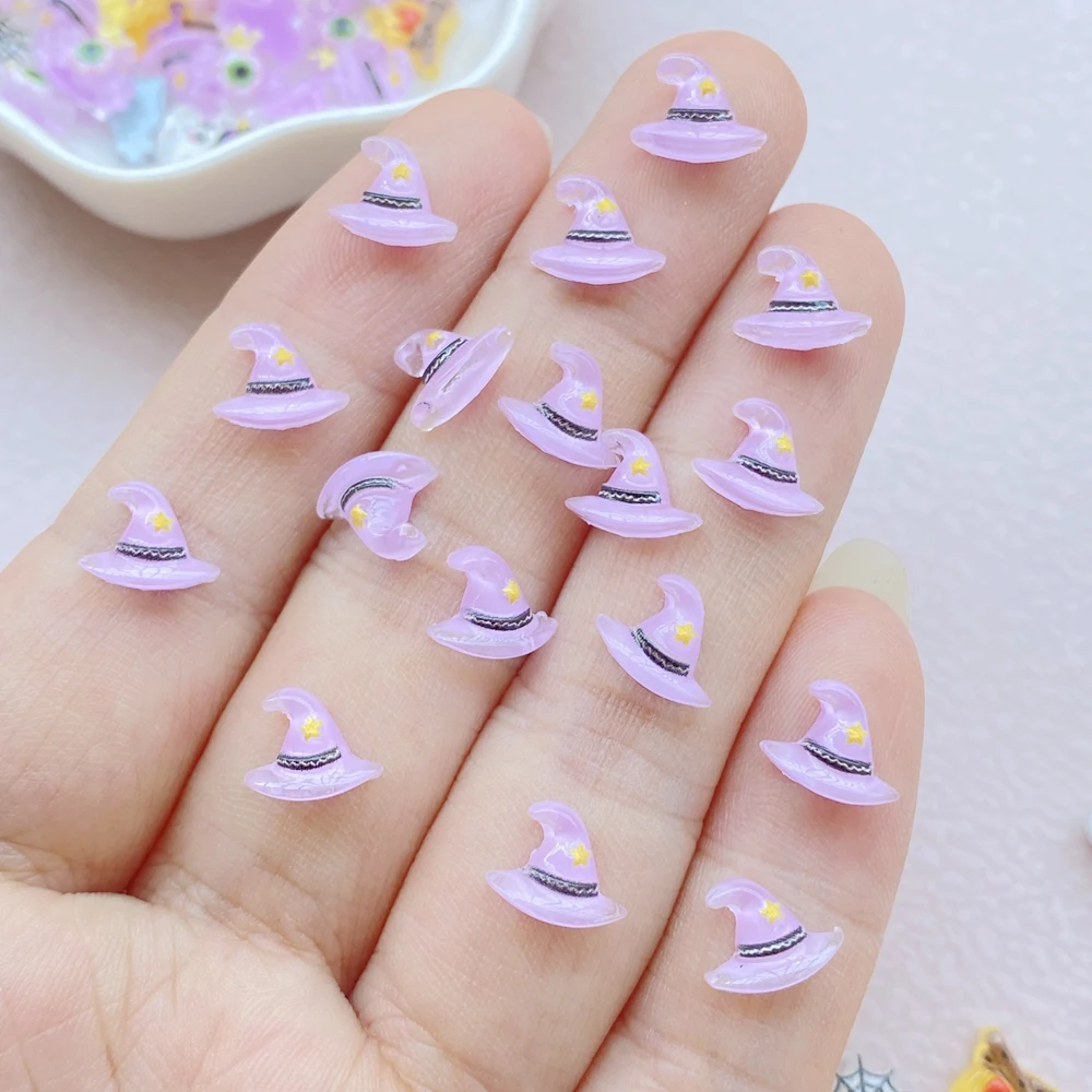 Halloween 3D Nail Art Decoração, Kawaii Encantos Dos Desenhos Animados, Acessórios Da Série, Resina Peças, Manicure Decoração Suprimentos, 100Pcs