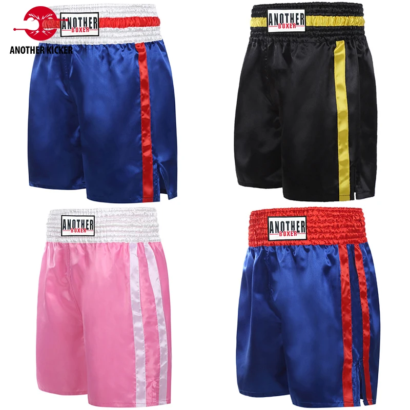 

Muay Thai Pants Man Plain Boxing Shorts Women Satin Kickboxing Cage Fighting Grappling Pants Martial Arts MMA Training Clothing