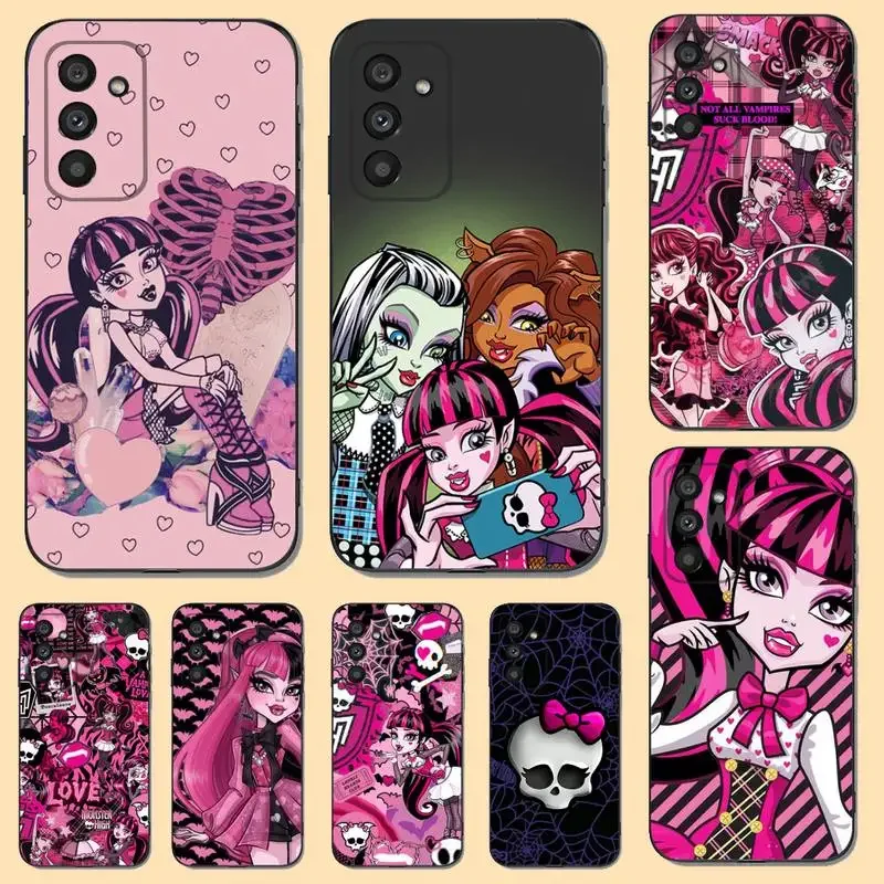 M-Monsters-H-High Anime Phone Case For Samsung S23,22,21FE 20,10lite 9,8,5plus 6,7edge Note20,20ultra Black Silicone