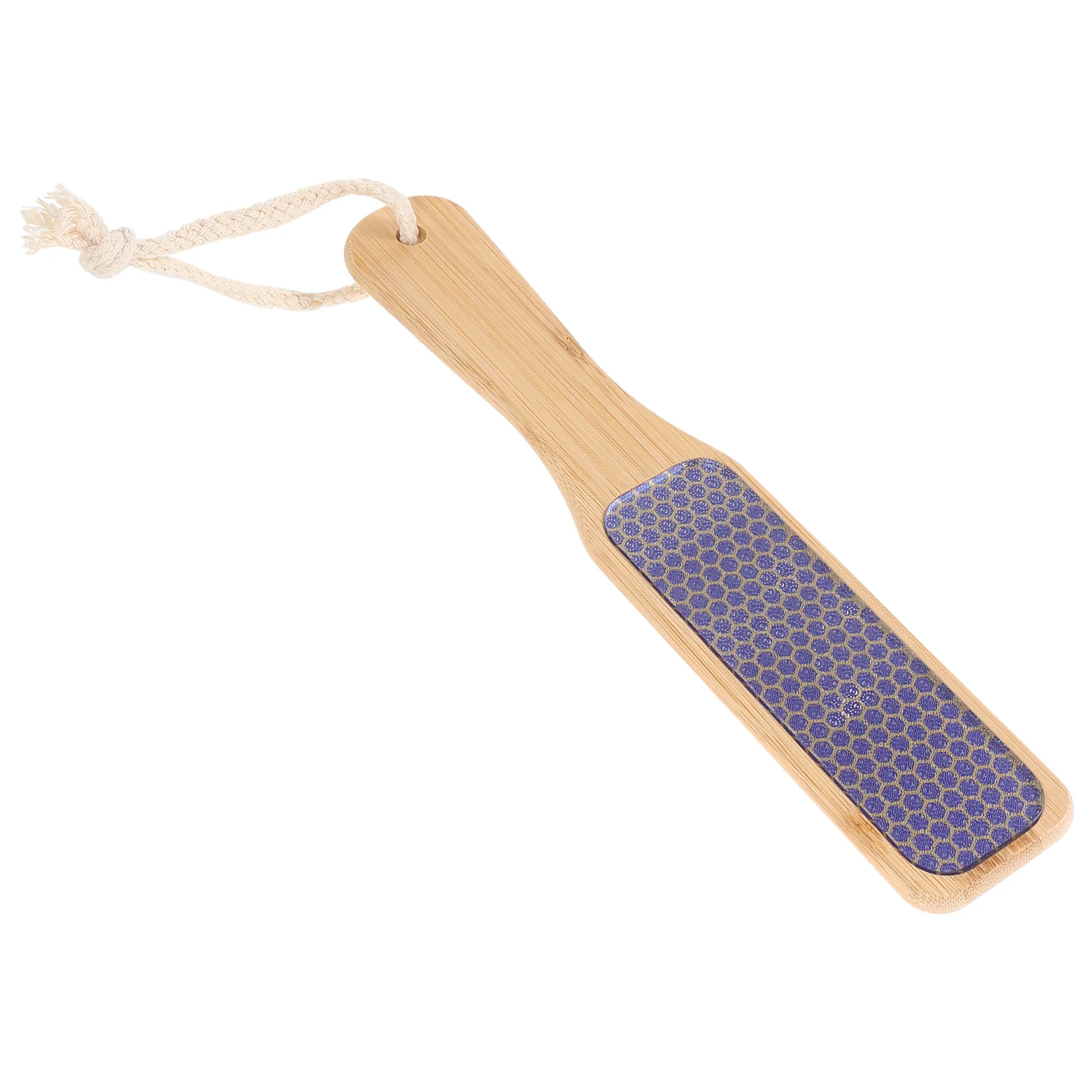 Bamboo Handle Foot Callus Remover Transparent Glass Pedicure File for Dead Skin Exfoliation Smooth Heel Care Home Salon Use