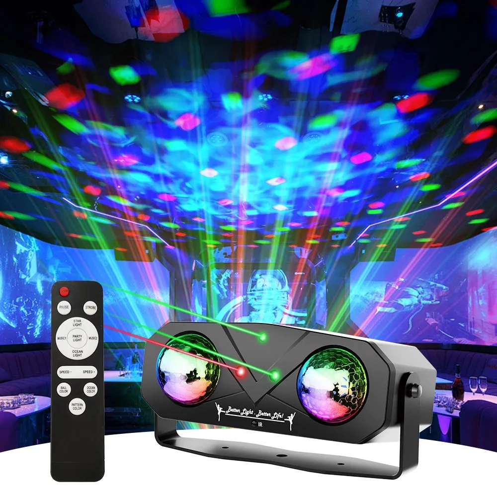 

Disco Stage Light Dj Disco Light Strobe Dance Sound Activated with Remote Control Stage Rave Light Ocean Star Projector for Club