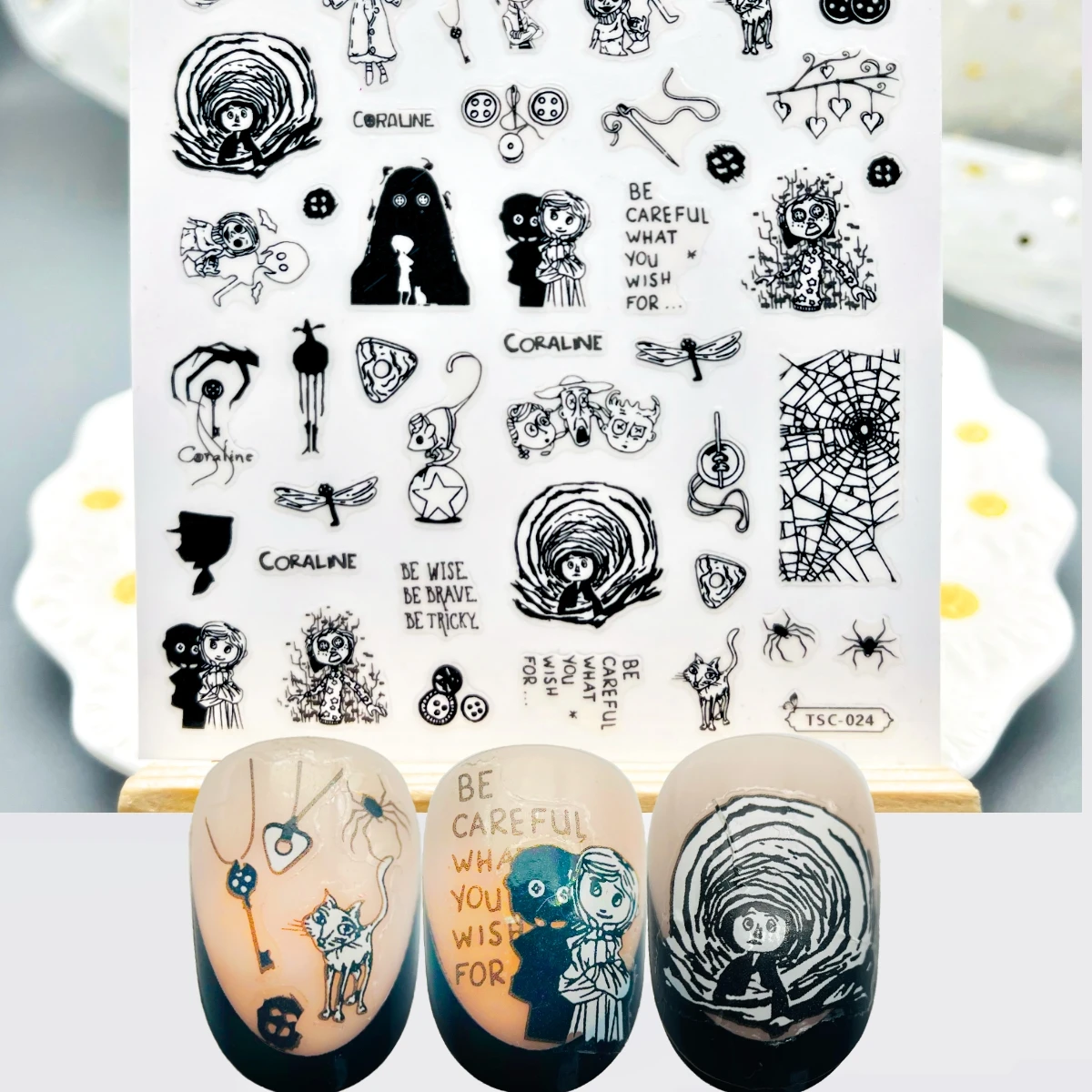 TSC-024 The Secret Door 3d nail art sticker decal nail silder