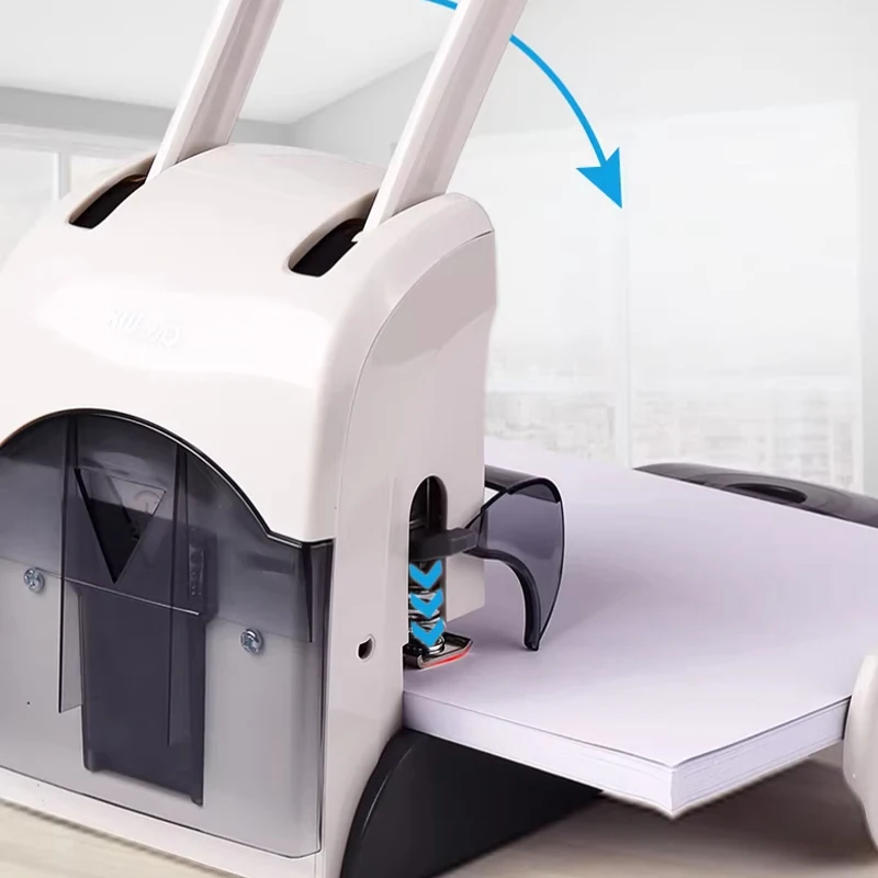 Small Hand Punch Tag Loose-Leaf Paper File Hole Punch Two-hole Puncher Single-pass 200 Pages Manual Punching Machine Double Hole