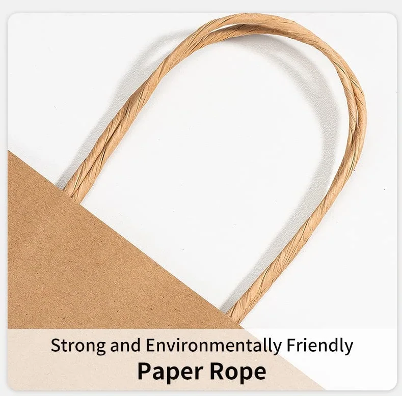 10 Stück Kraftpapiertüten, wiederverwendbar, für Lebensmittel, Einkaufen, Geschenktüten zum Verpacken, Basteln, Geschenke, Hochzeit, Geschäft, Einzelhandel, Partytaschen – Detail 1