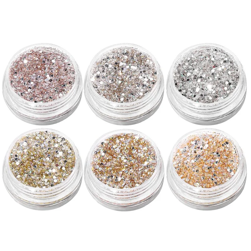 1pot schillernde nagel glitter paille tte 3d nail art pulver flocken konfetti paille tte bronzing funkelnden diamant nagel glitter pulver