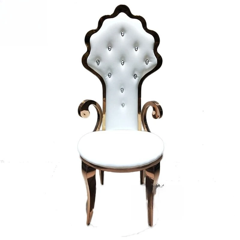Stainless steel European wedding hotel dining chair concierge chair, stainless steel armrest dining chair