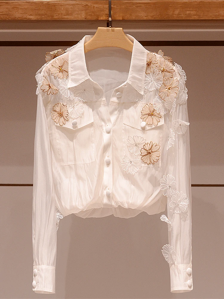 

Women's Casual ort irt Spring Summer New Design Long Sve Turn-down Collar Floral Print Comfortable Breathable Ne