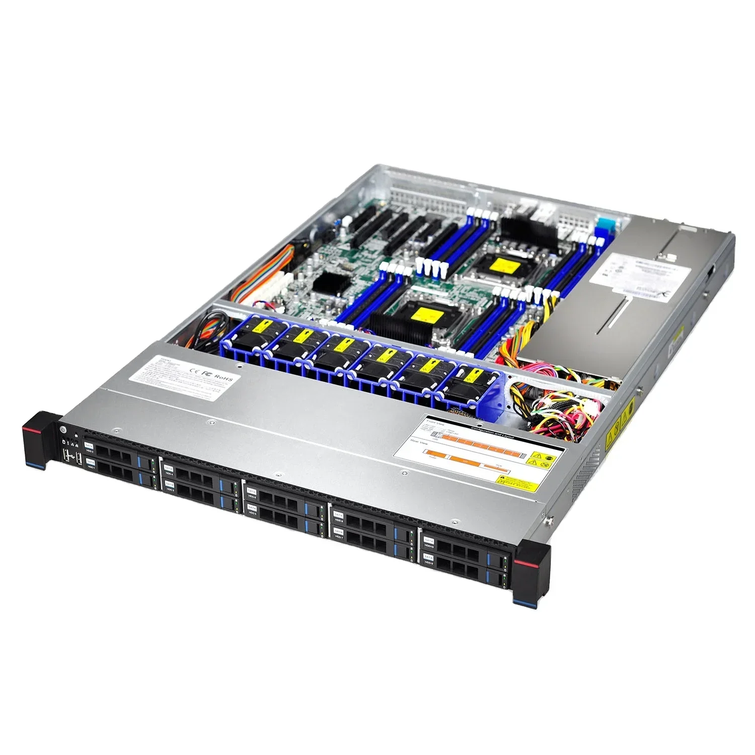 1U Rackmount server chassis RMC1110-640-HS 12 bay server chassis