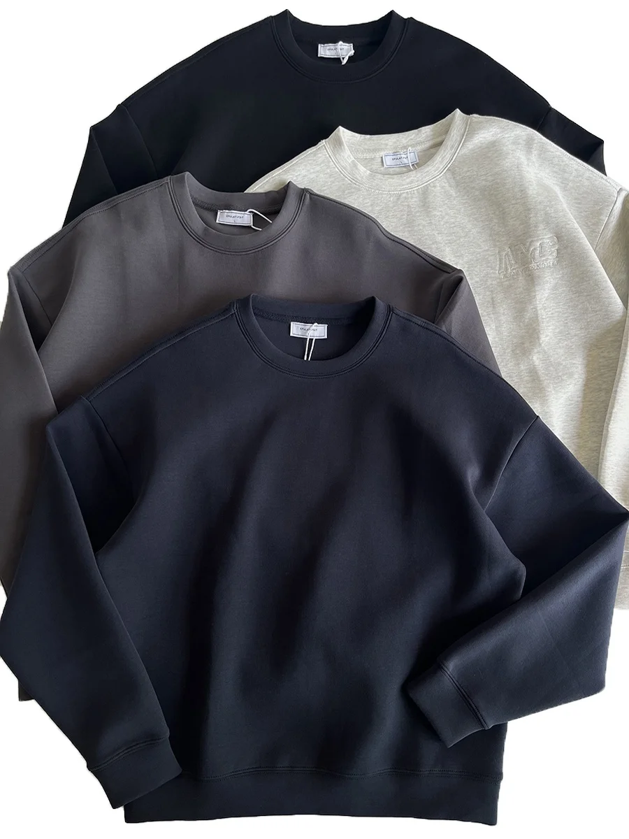 

Мужская теплая спортивная куртка из плотного материала с воздушной прослойкой, в американском ретро-стиле, с вышивкой, круглым вырезом, устойчивая к сминанию, для осени и зимы