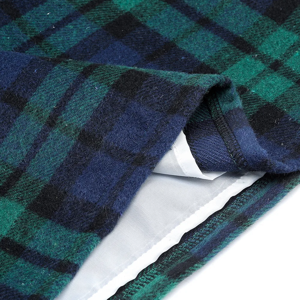 تنورة نسائية صغيرة لخريف وشتاء 2025 منقوشة بخصر عالٍ تنورة ضيقة للفتيات على الموضة تنورة من الصوف على الورك للإناث