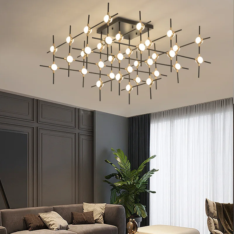 

Modern Simple Sales Department Sandtable Chandelier Villa Living Room Creative Light Luxury Cross Star Hotel Lobby Hotel Lobby