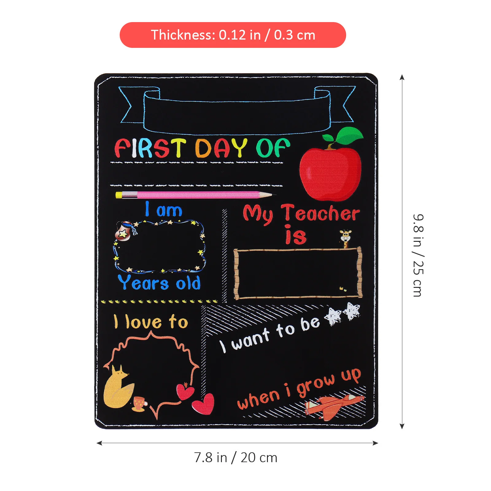 Back to School Chalkboard Double Sided Student Chalkboards Color Printing Decorative Sign Long Lasting