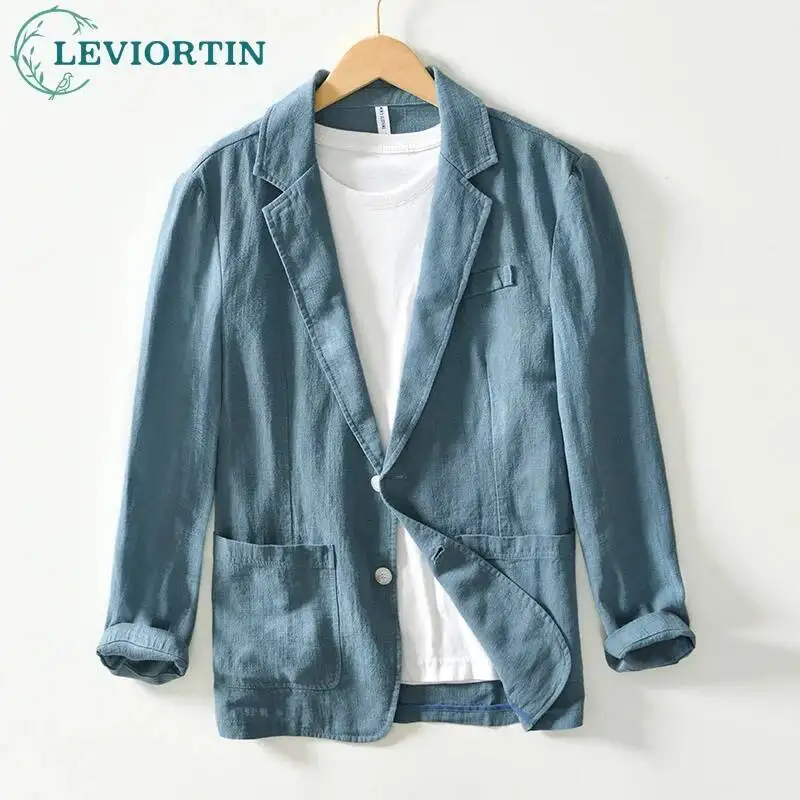 

Весенне-осенний винтажный классический дышащий костюм с несколькими карманами, тонкий, свободный, модный деловой повседневный костюм