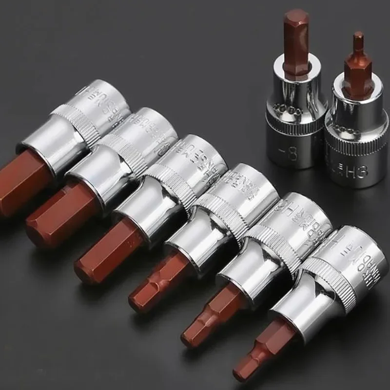 

55 мм 1/2 дюйма, метрическая шестигранная шестигранная головка для ключей, метрическая H3 H4 H5 H6 H7 H8 H10 H12 H14 H17 H19