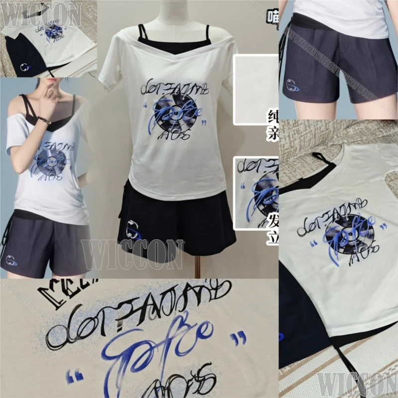 

Heroine Love And Deepspace Game Cosplay Summer Suit White Shirt Short Girl Daily Suit Woman Party Carnival Festival Customized