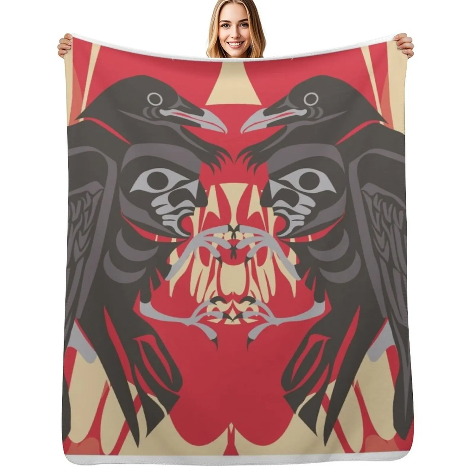 Raven Vision Throw Blanket Durable Warm Blanket for Daily Home Use