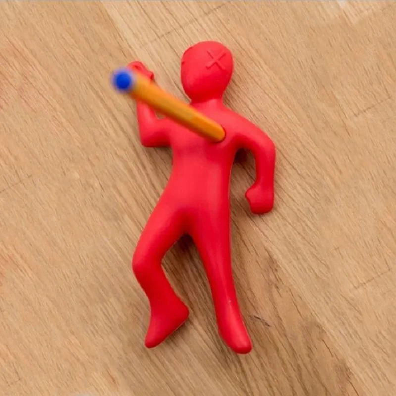 Funny Stress Relief Pen Holder Unique Red Villain Design Pen Socket Office Desk Ornament Student Stationery Storage Supplies