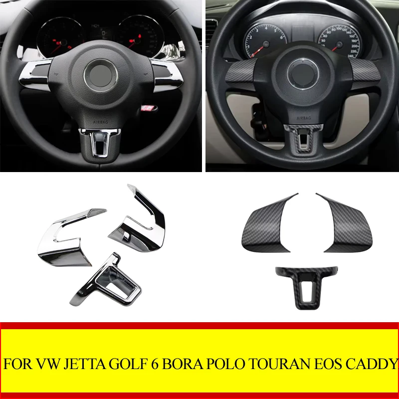 Para Volkswagen VW Polo 11-14 Golf 6 2009-13 Jetta Touran Bora Caddy Eos, Cubierta Protectora para Volante, Accesorios Decorativos