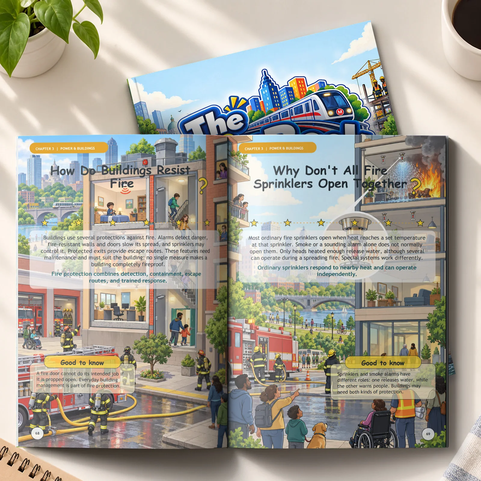 Building Fire Safety & Emergency Response Notebooks, Fire-Resistant Design, Sprinkler Systems, Smoke Alarms, Escape Routes