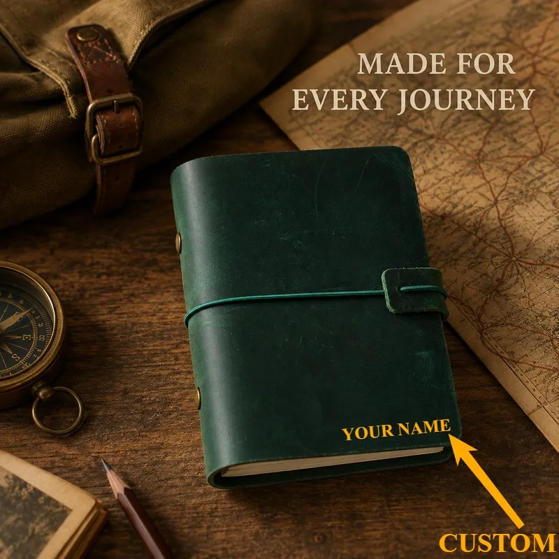 Handmade Top Grain Leather A7 Traveler Notebook Vintage Loose Leaf Journal Binder Diary Planner Refillable Custom Engraving