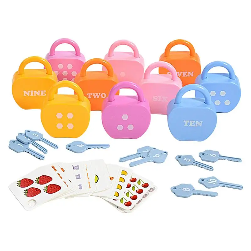 Kids Learning Locks With Keys Numbers Matching Toys Fine Motor Toy Locks And Keys Learning Game Preschool Activities Toys Games