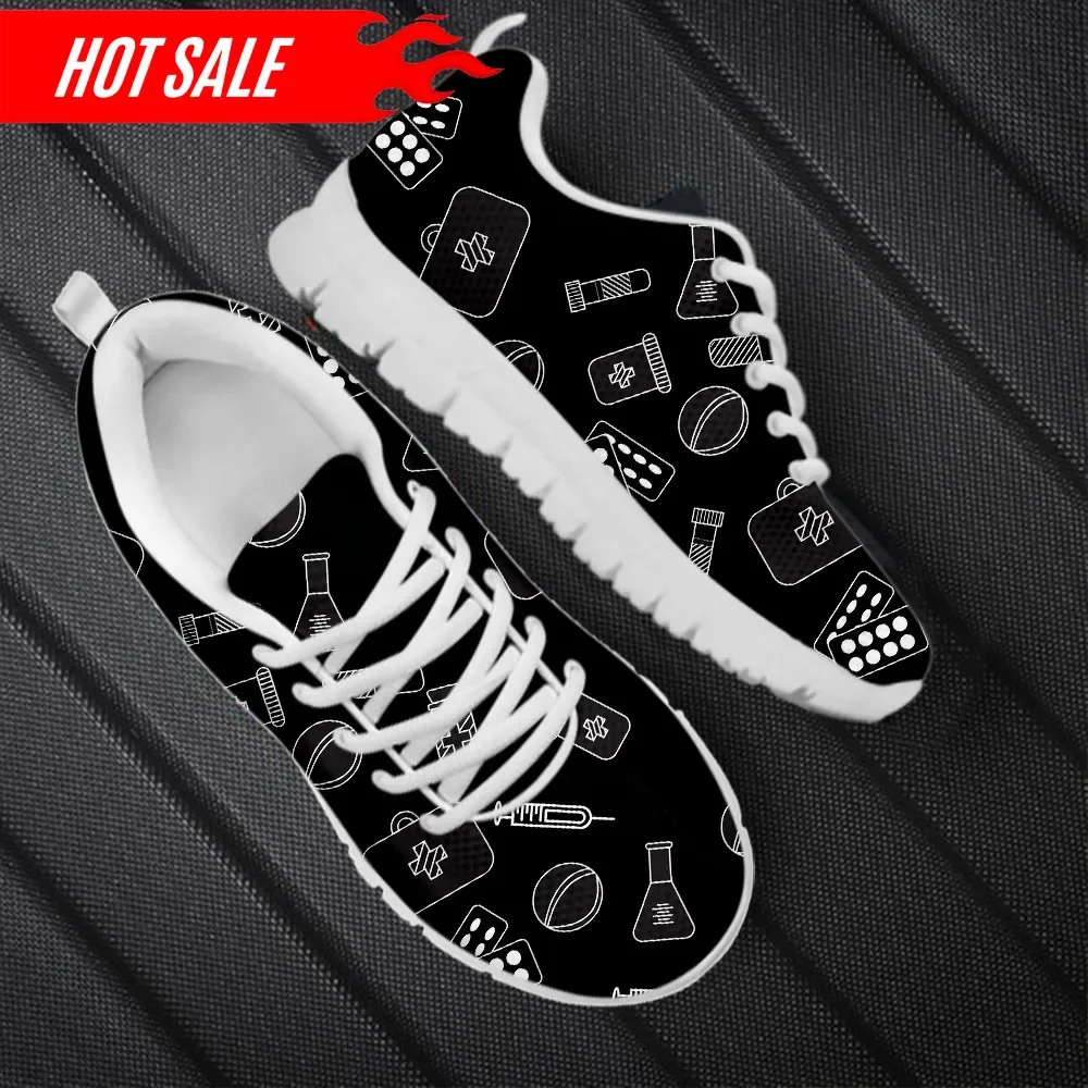 Women's Casual Sneakers Medical Hospital EMT Pattern Ladies Non-Slip Flats Lightweight Outdoor Running Footwear 2023