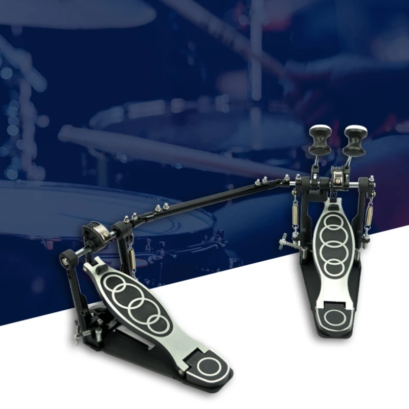 

Double Bass Drum Pedal with Beaters Double Chain Drives Foot Percussions Hardware