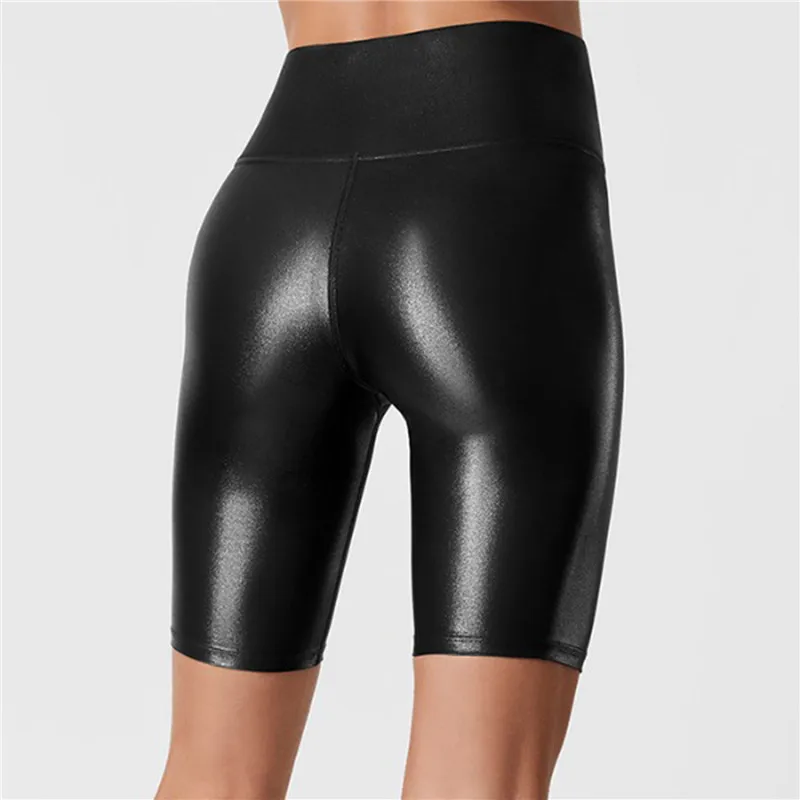 Women High Waist Faux Leather Shorts Sexy Slim Solid Black Summer Short Pants Casual Fashion Elastic PU Shorts
