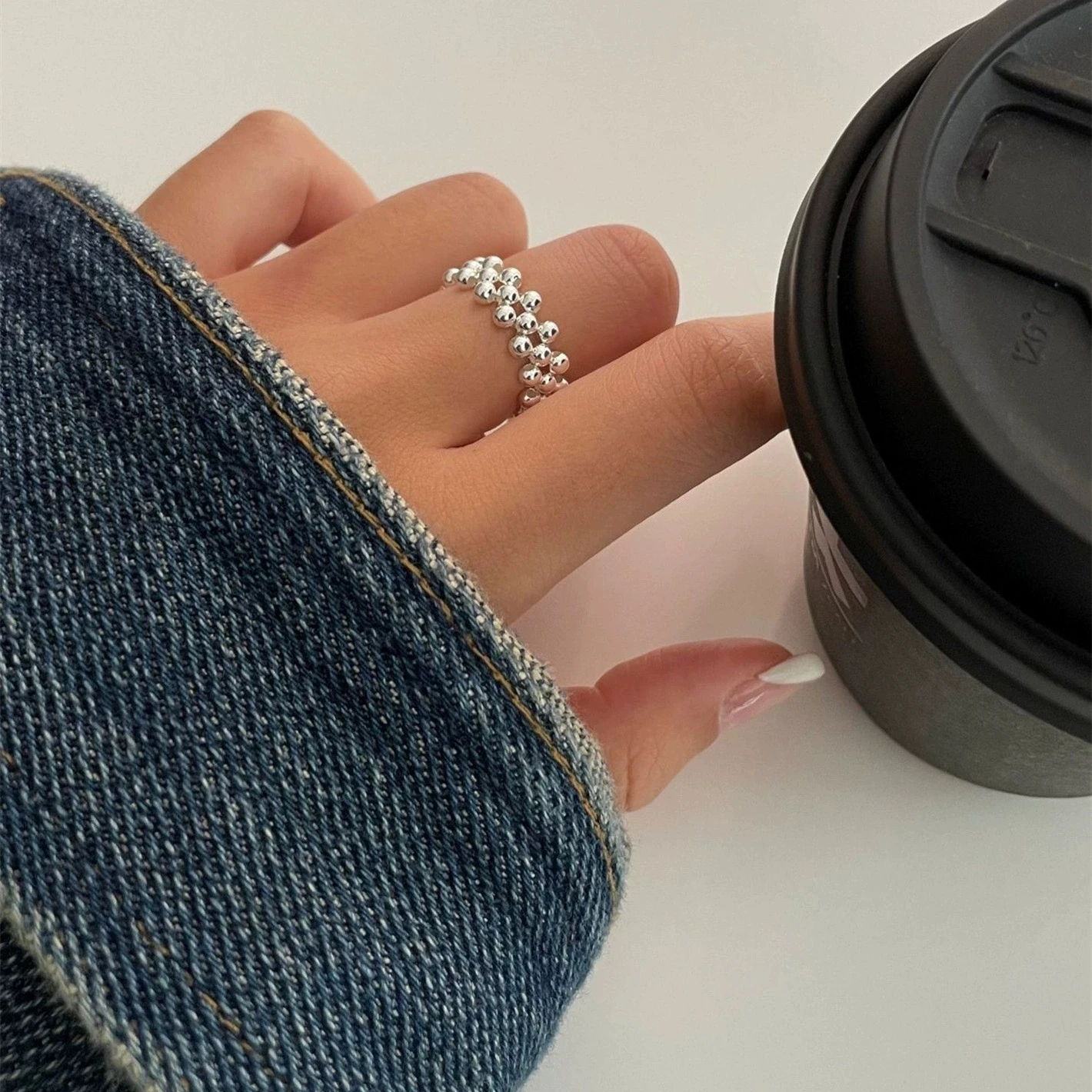 XIYANIKE Minimalism Bead Connecting Adjustable Finger Rings For Women Girl Fashion New Jewelry Gift Party Wholesale кольцо