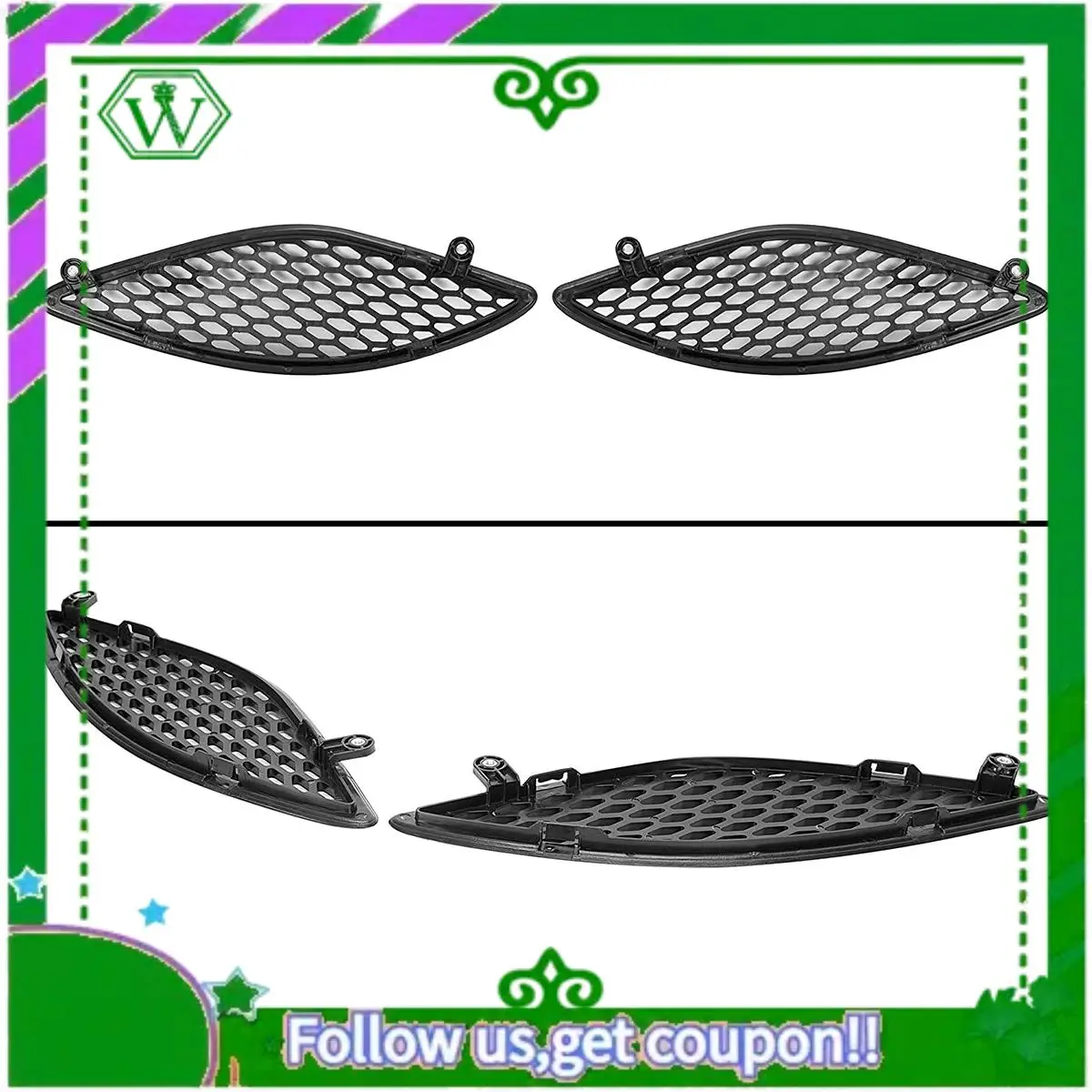 

AC34-Car Front Hood Grille Grill Bonnet Cover Scoop Bezel For Dodge Charger Srt Hellcat 2015-2020 68202462AD 68202581AC