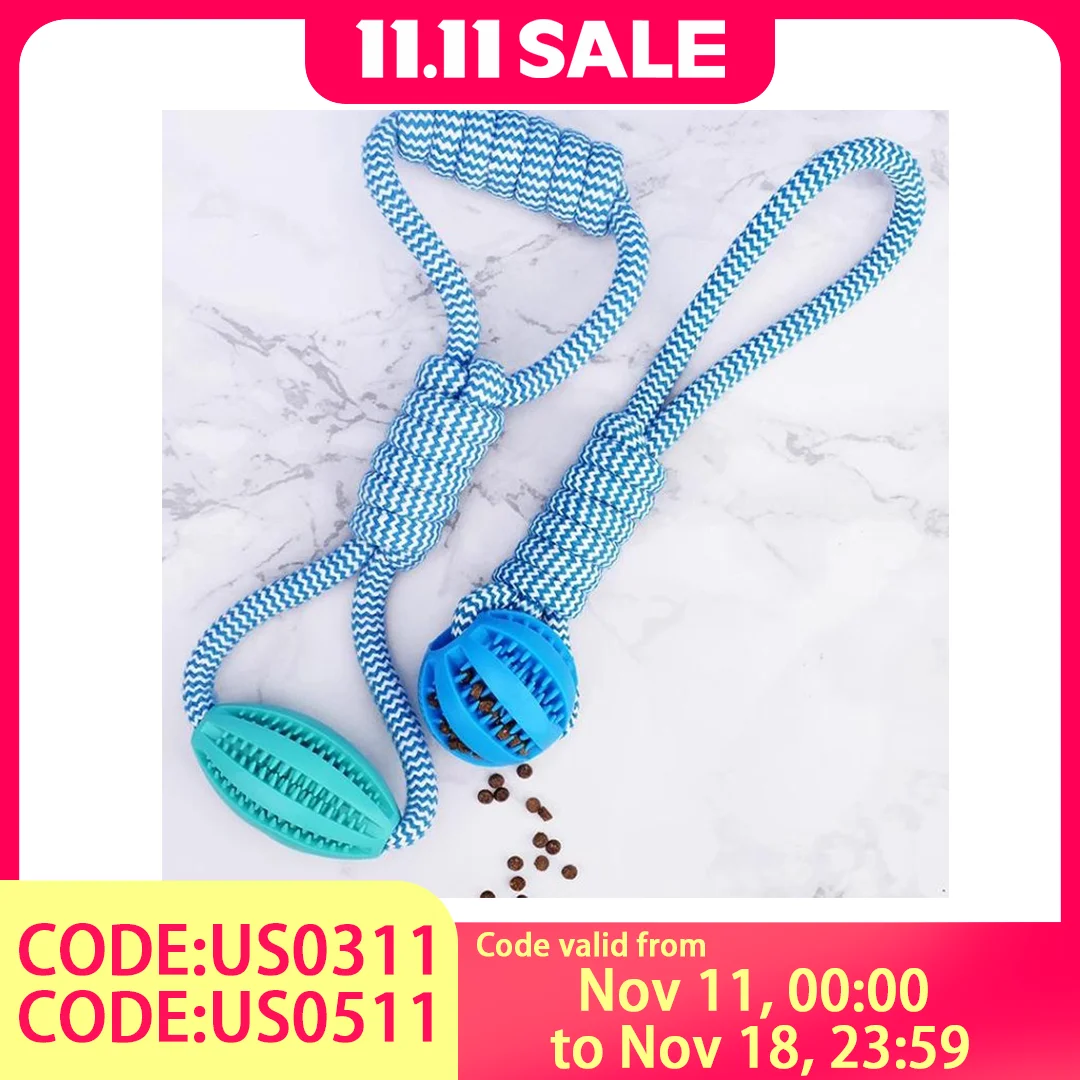 Bola de juguete para masticar para mascotas, juguetes para perros con cuerda trenzada, limpieza dental, dispensador de golosinas, juego de buscar y remolcador, para perros pequeños/medianos (como