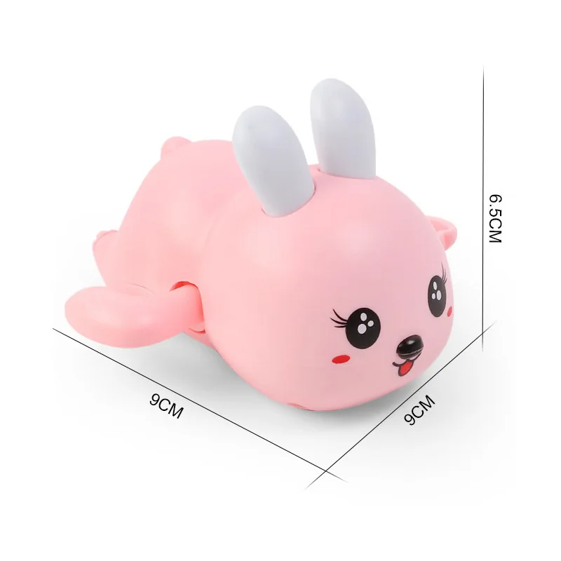 Conejito de dibujos animados, juguetes de baño para bebé, baño para niños pequeños, mecanismo de relojería, natación, lindo conejito, piscina, juguete de playa, piscina, baño, juguete para niños