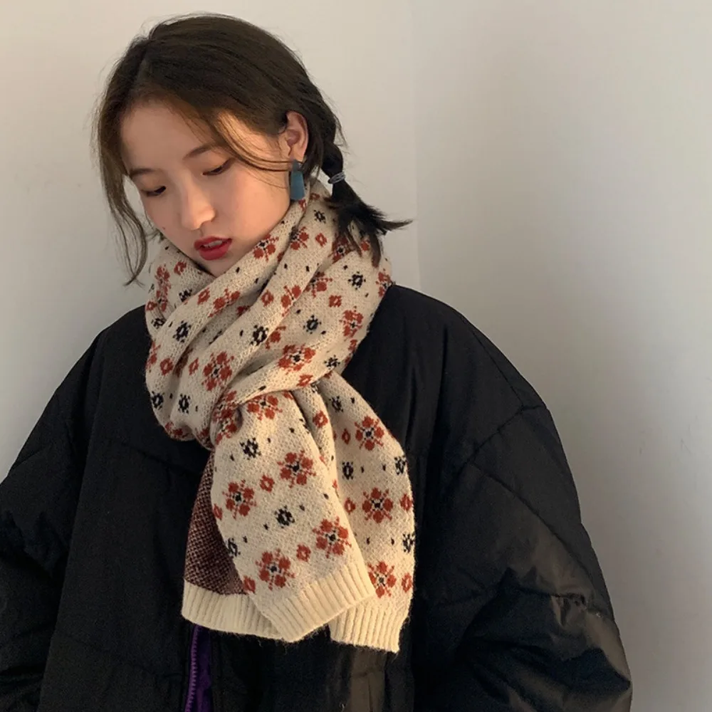 Regalo suéter Tops cálido lana sintética estudiante Otoño Invierno chal bufanda estilo coreano bufanda mujer bufanda accesorios de ropa