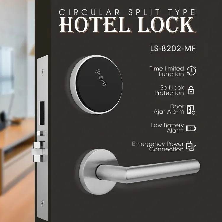 Locstar Stainless Steel High Security Rfid Card Silver Smart Hotel Electronic Door Locks