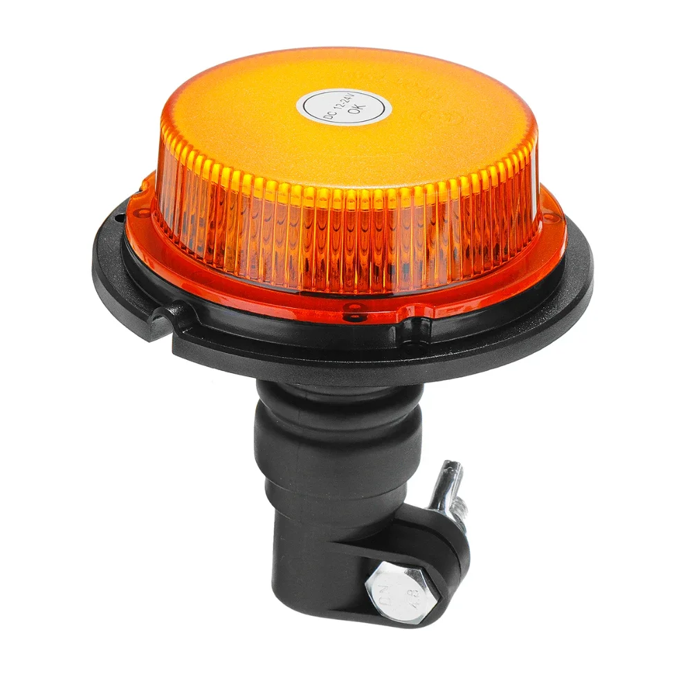 12V 24V Amber LED Vehicle Warning Emergency Strobe Light Flashing Beacon Rotating Signal Lamp Car Truck Tractor Construction