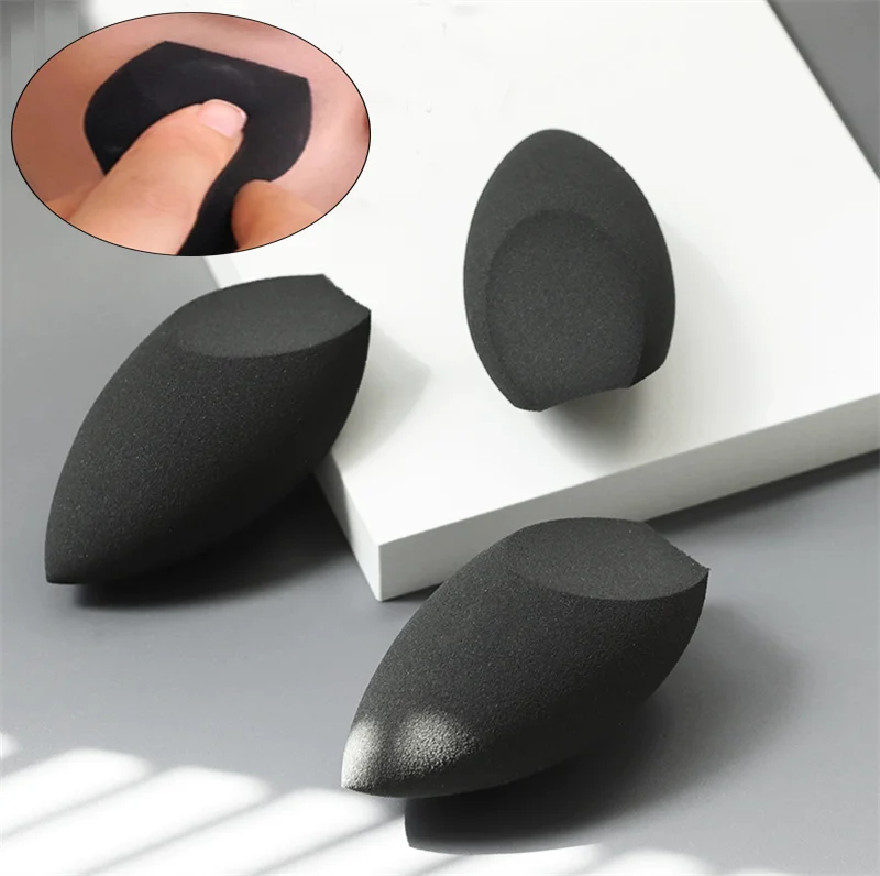 1/2/3pcs Soft Beauty Makeup Blending Sponge Egg Shaped Two Side Cutting Sponge Wet Dry Use Liquid Foundation Cosmetics Tools