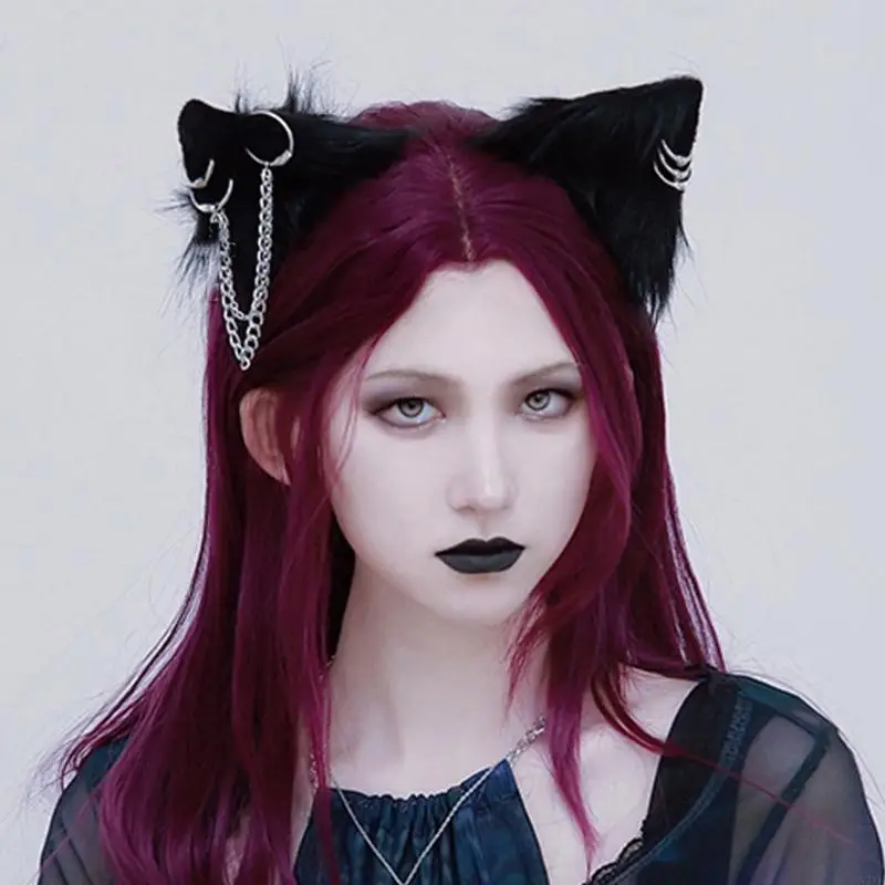 N7YF Cartoon Tier Stereo Ohren Haarklammern Halloween Kostüm Kopfbedeckung für Frauen Männer bei Geburtstagsfeier Anime Thema