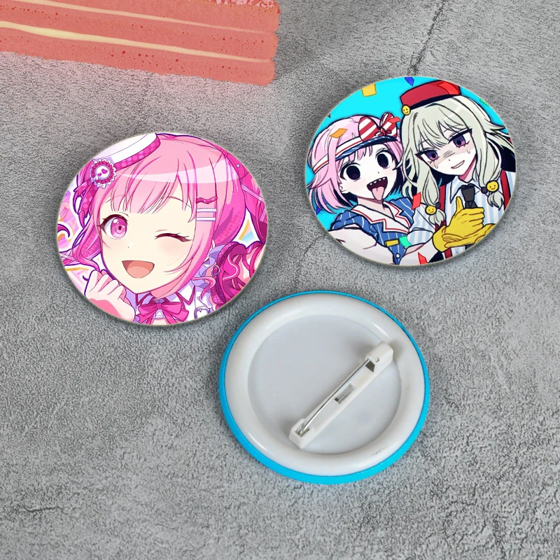 AnimeProject Sekai Badge Cute Cartoon Emu Otori Brooches Round Handmade Brooches Lapel Pins Jewelry for Backpack Clothes Gift